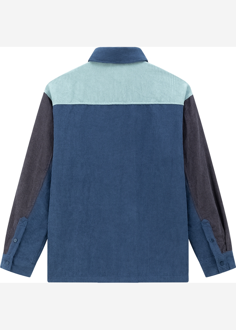 Рубашка YMKASHIX VelvetColorBlock zip гол/граф/син