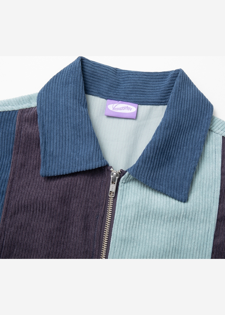 Рубашка YMKASHIX VelvetColorBlock zip гол/граф/син