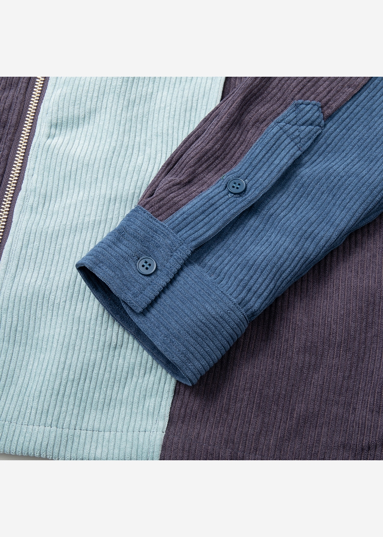 Рубашка YMKASHIX VelvetColorBlock zip гол/граф/син