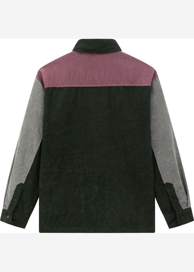 Рубашка YMKASHIX VelvetColorBlock zip сер/тзел/пур