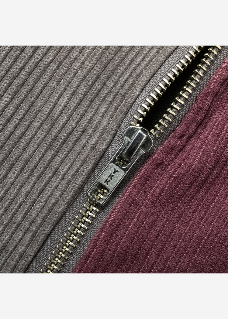 Рубашка YMKASHIX VelvetColorBlock zip сер/тзел/пур