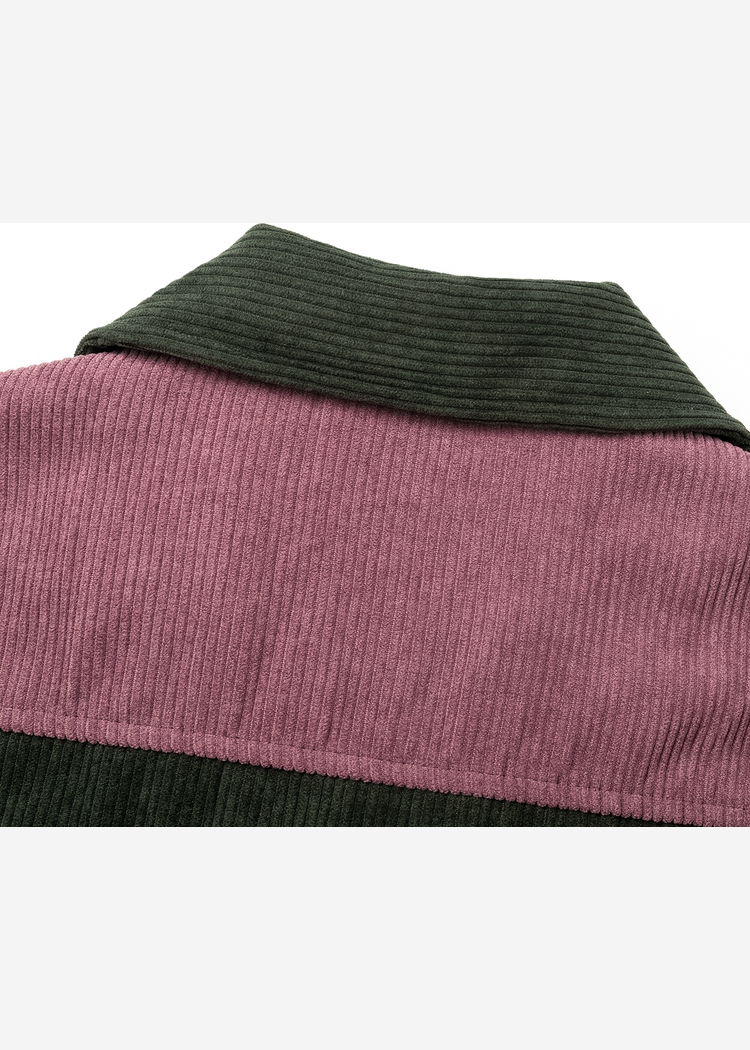 Рубашка YMKASHIX VelvetColorBlock zip сер/тзел/пур