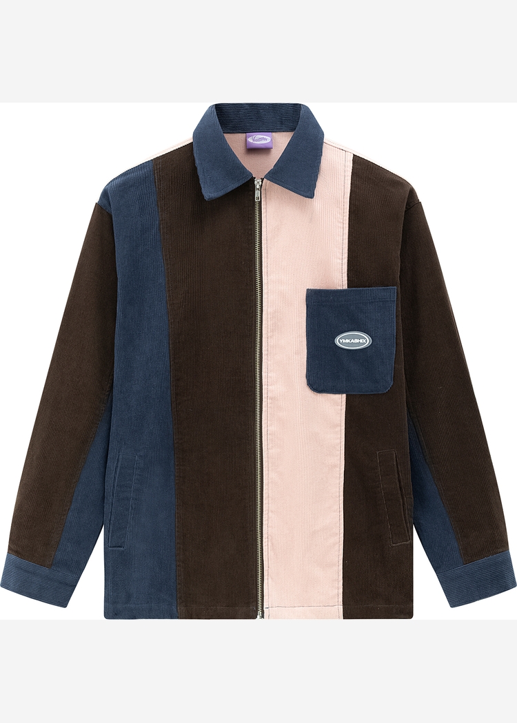 Рубашка YMKASHIX VelvetColorBlock zip кор/син/роз