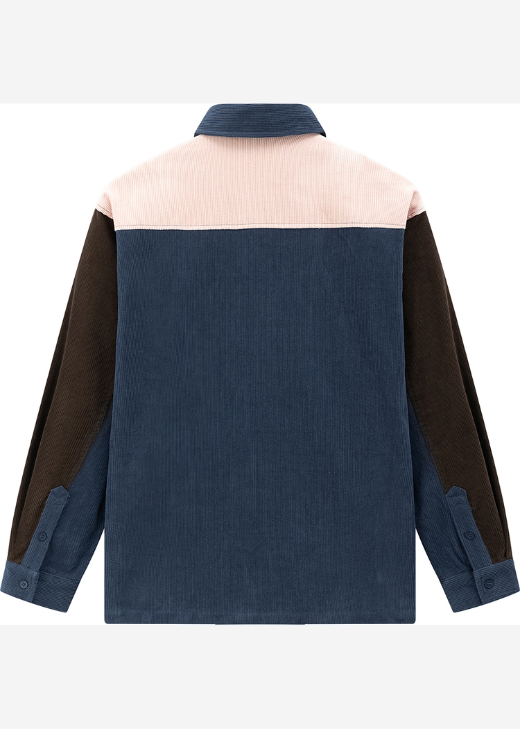 Рубашка YMKASHIX VelvetColorBlock zip кор/син/роз