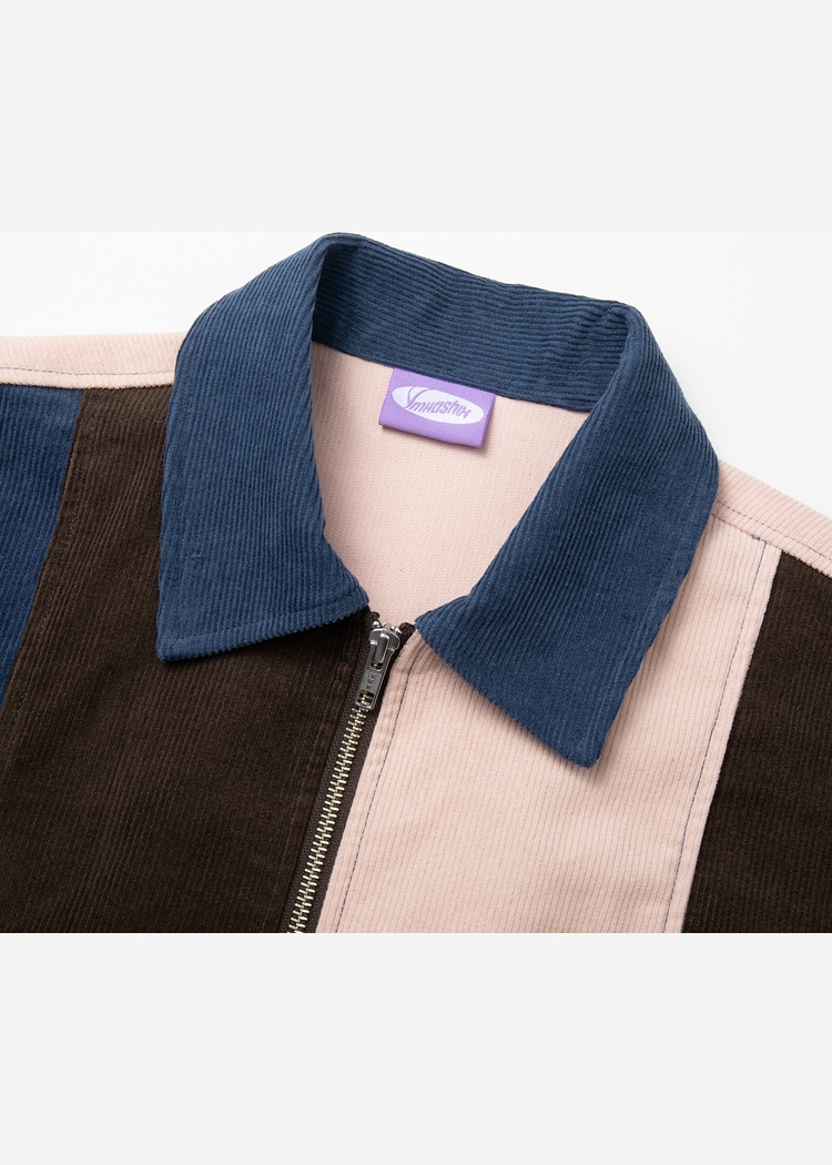 Рубашка YMKASHIX VelvetColorBlock zip кор/син/роз