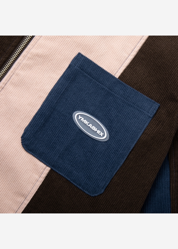 Рубашка YMKASHIX VelvetColorBlock zip кор/син/роз