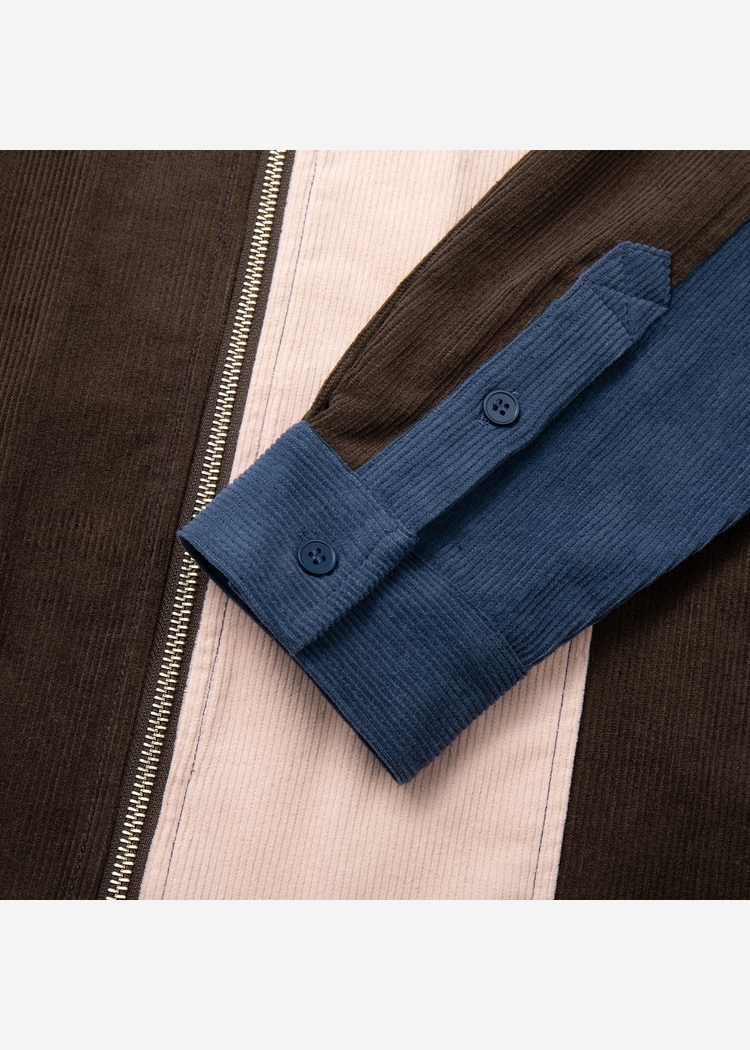 Рубашка YMKASHIX VelvetColorBlock zip кор/син/роз