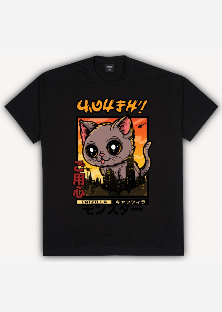 Футболка ЮНОСТЬ™«Catzilla» черная 