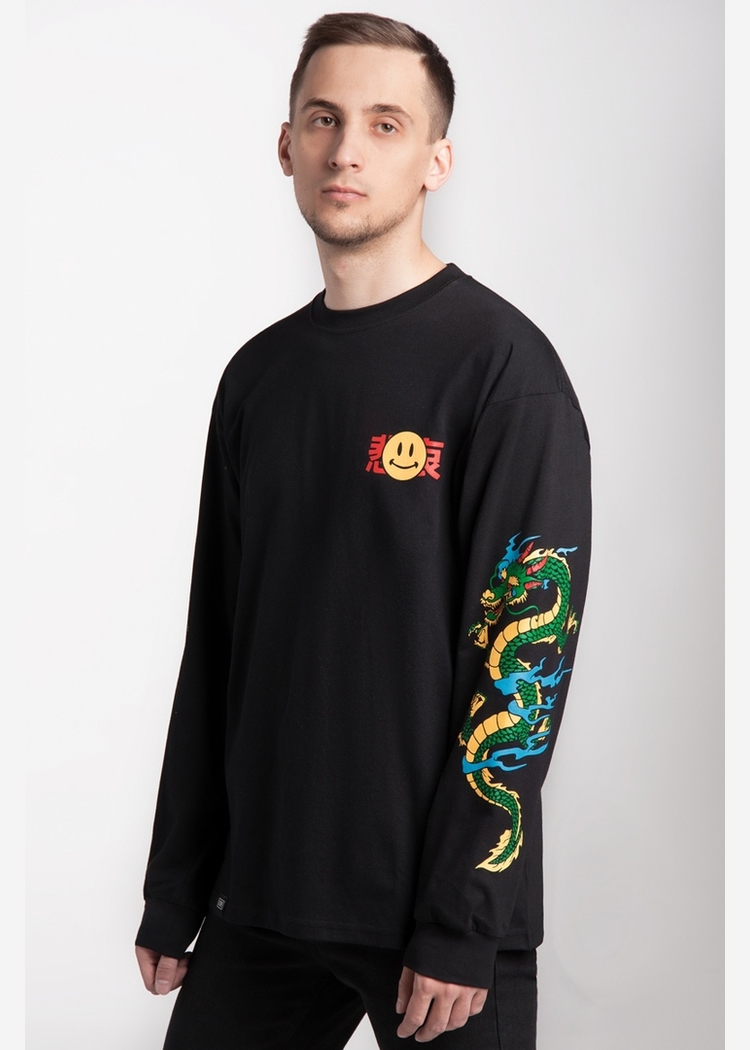 Лонгслив Дракон черный