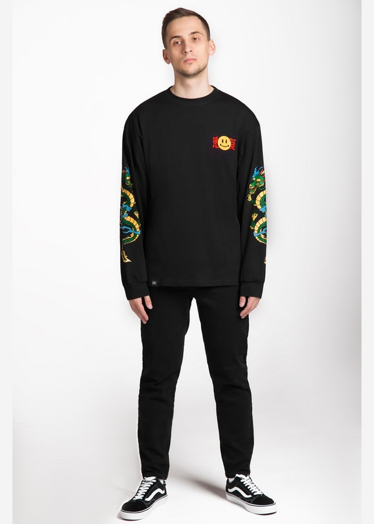 Лонгслив Дракон черный