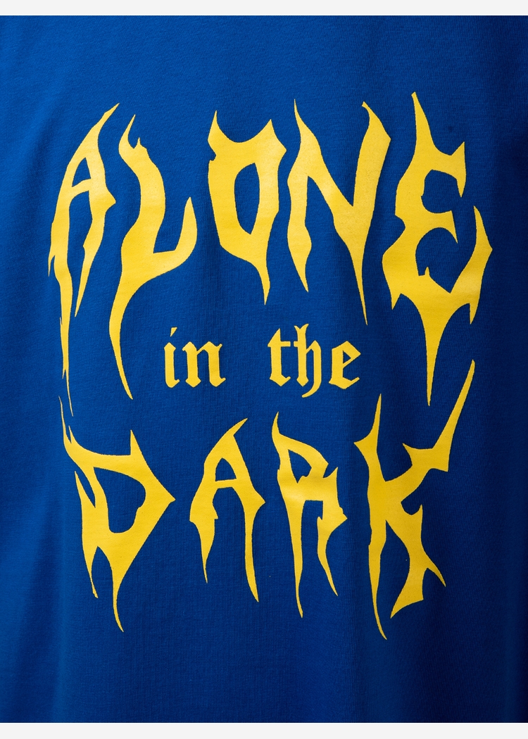 Футболка "Alone in the dark" bright blue