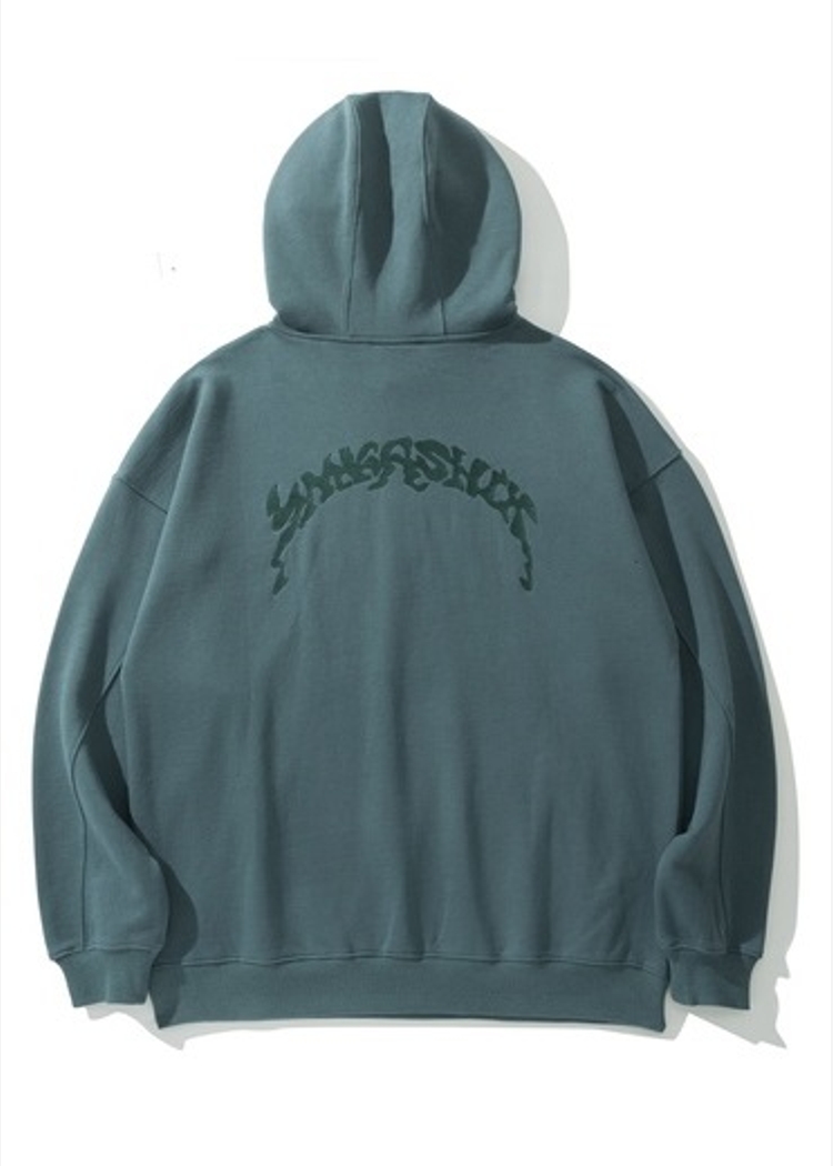 Худи PUFF Half Zip серо-зеленый