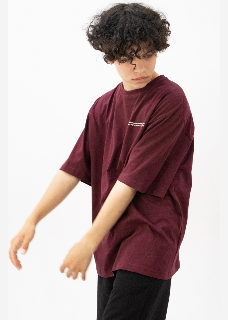 Футболка 602 Windsor Wine Text bordo бордовая