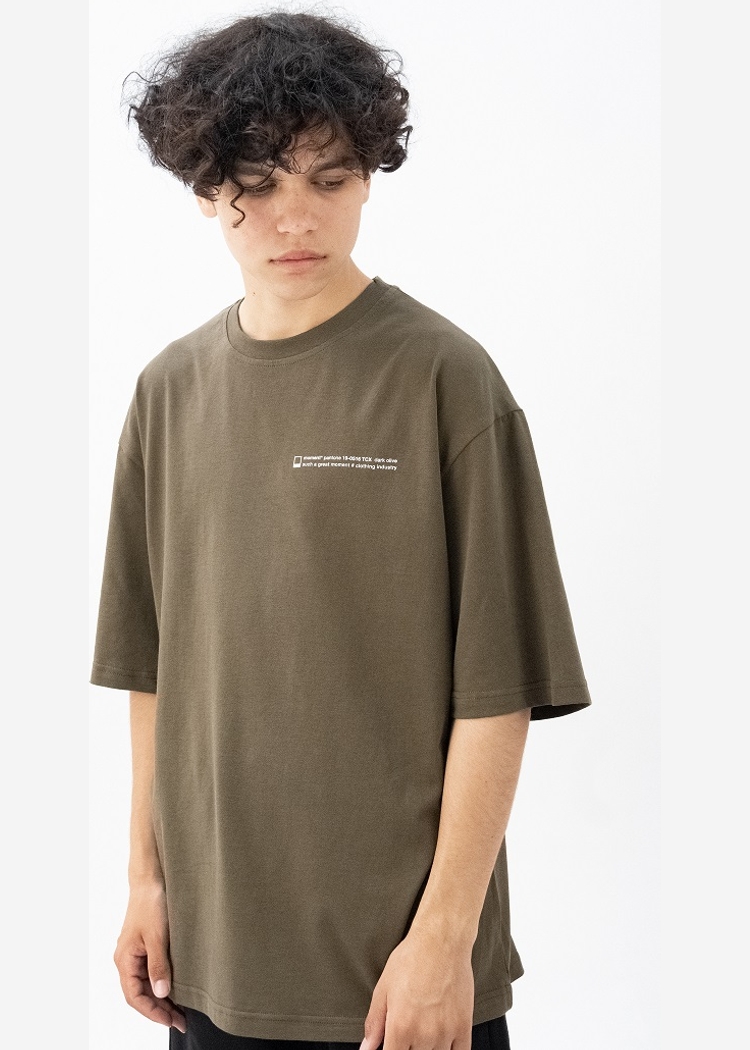 Футболка 602 Dark Olive Text khaki хаки