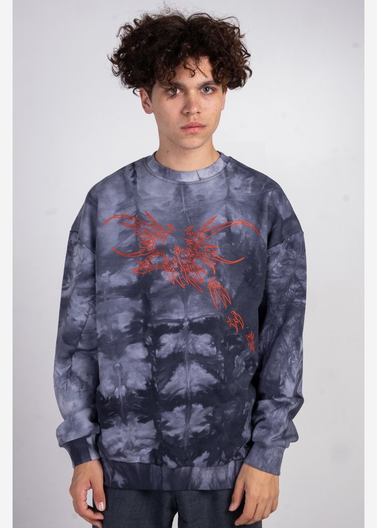 Толстовка Tie Dye Hidric Red1 gray man