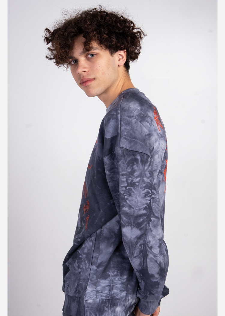 Толстовка Tie Dye Hidric Red1 gray man
