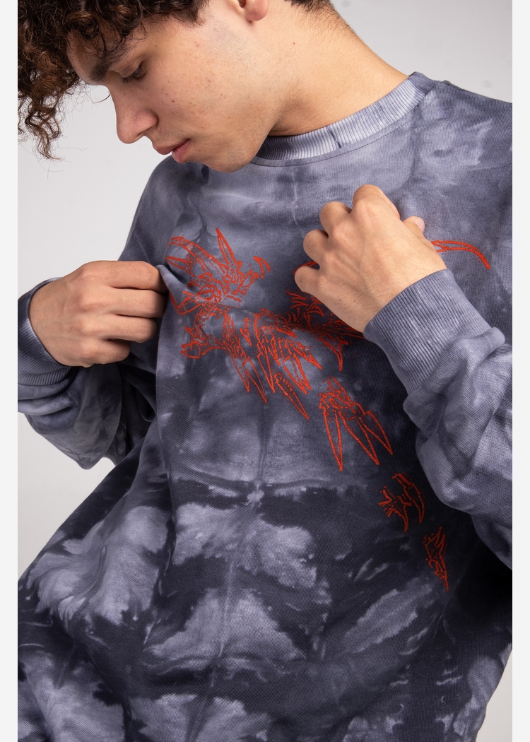 Толстовка Tie Dye Hidric Red1 gray man