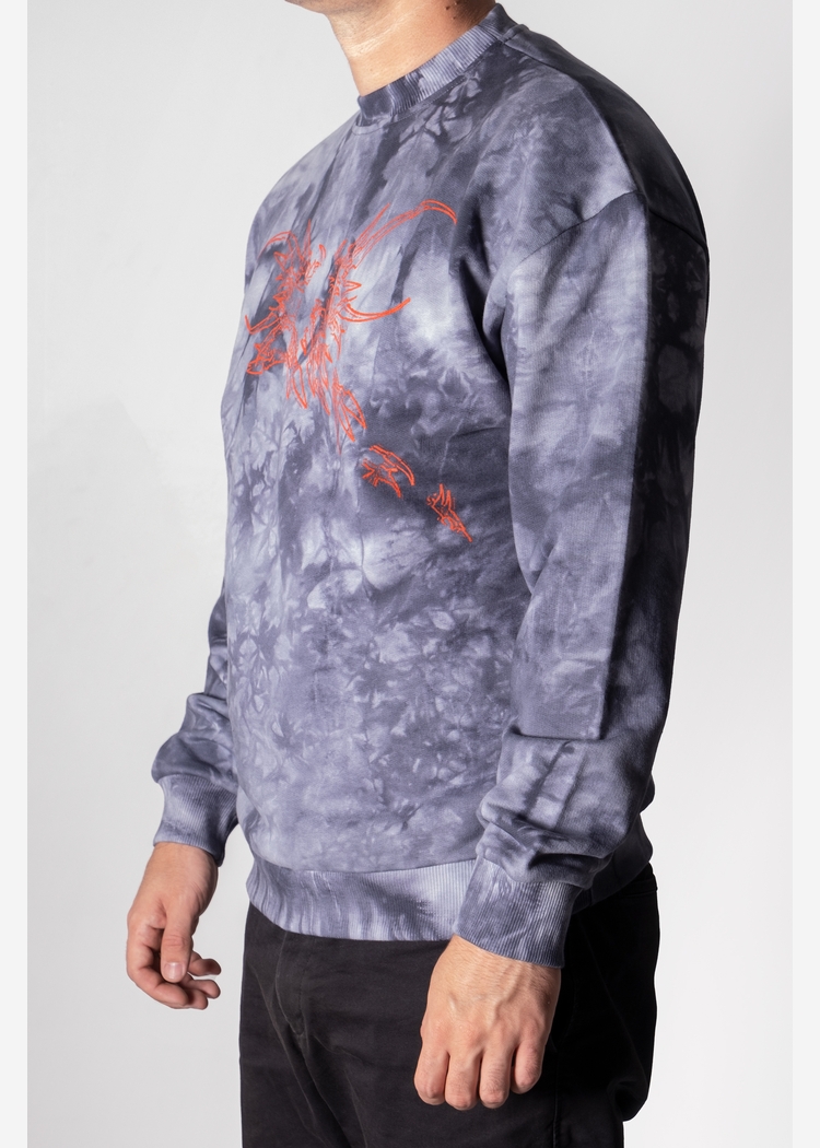 Толстовка Tie Dye Hidric Red1 gray man