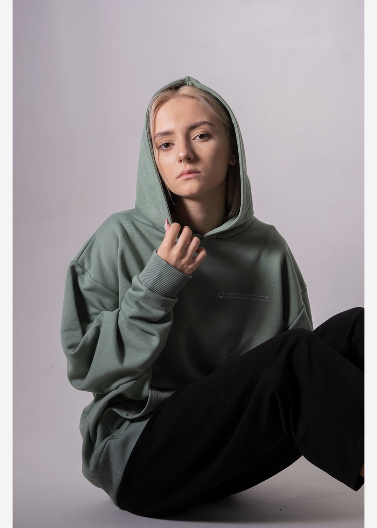Толстовка с капюшоном 9000 unisex grey-green OS