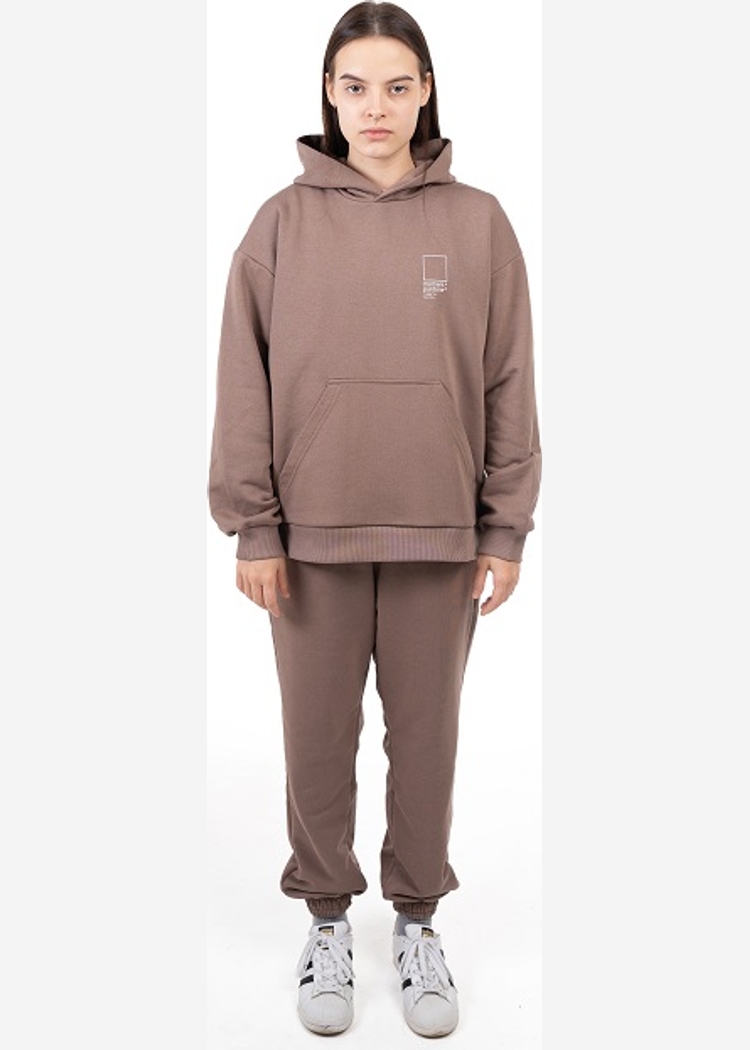 Толстовка с капюшоном 9004 W grey-brown OS