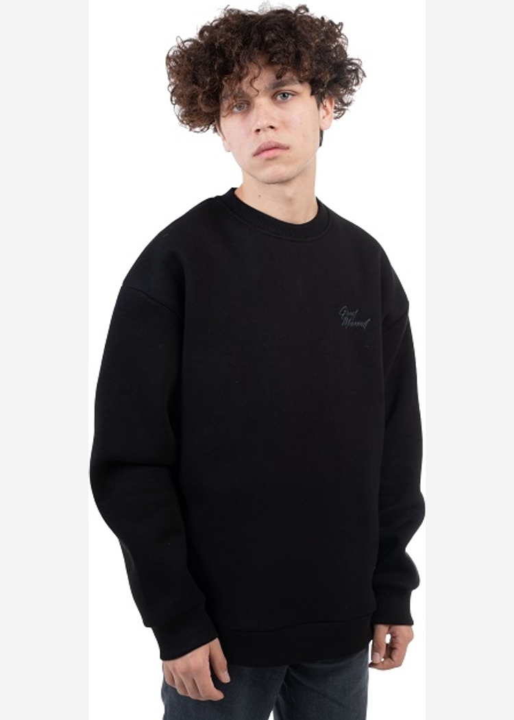 Толстовка с вышивкой 8802 Unisex Logo BRUSH черная