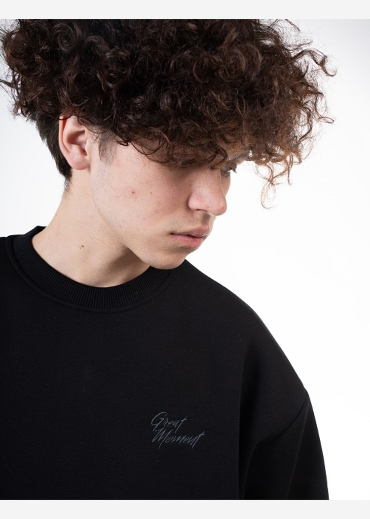 Толстовка с вышивкой 8802 Unisex Logo BRUSH черная