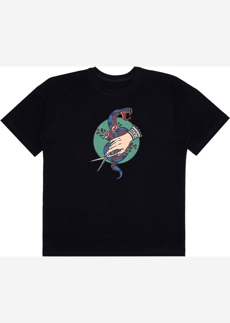 Футболка "Снейк" оверсайз, черный