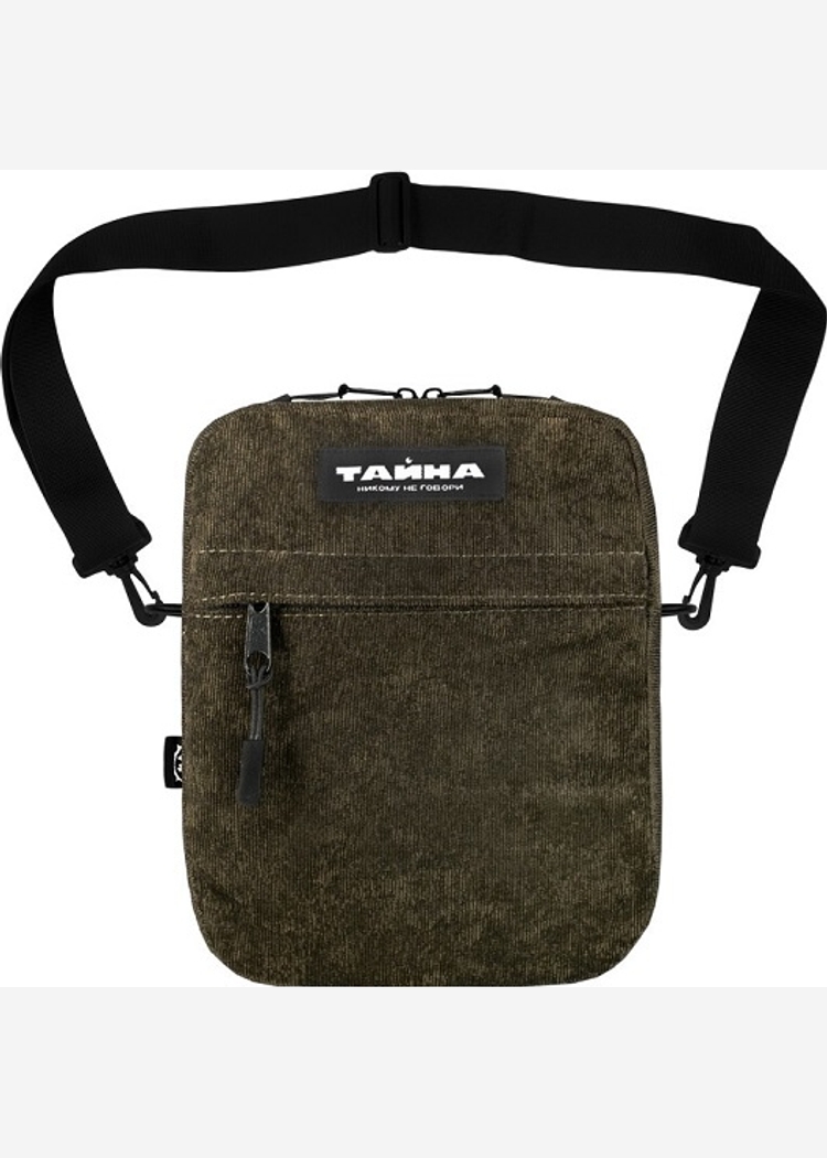 Сумка через плечо ТАЙНА вельвет плюш хаки