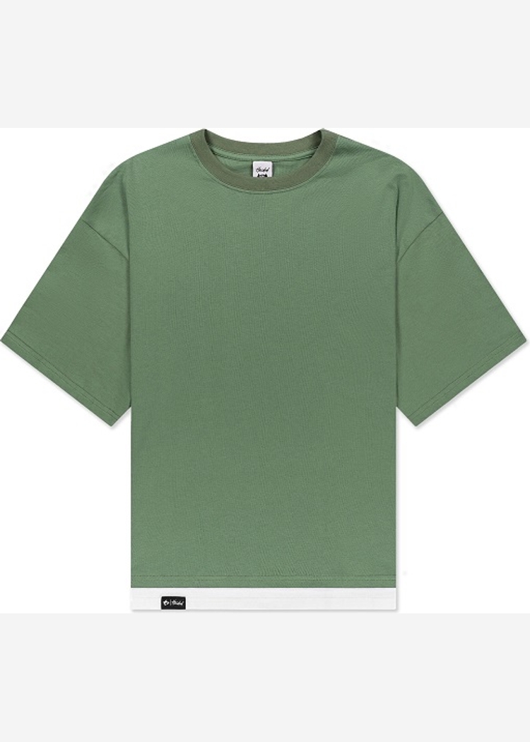 RLXD DBL HEM TEE olv/wht футболка