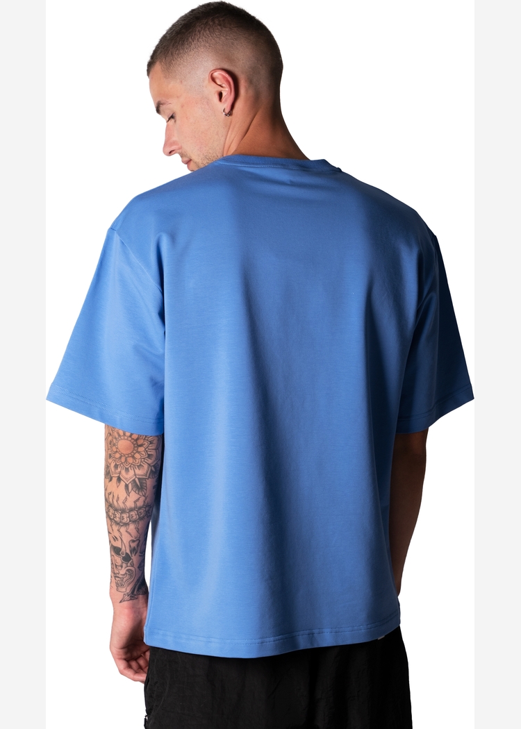 602 Flower French Terry blue OS