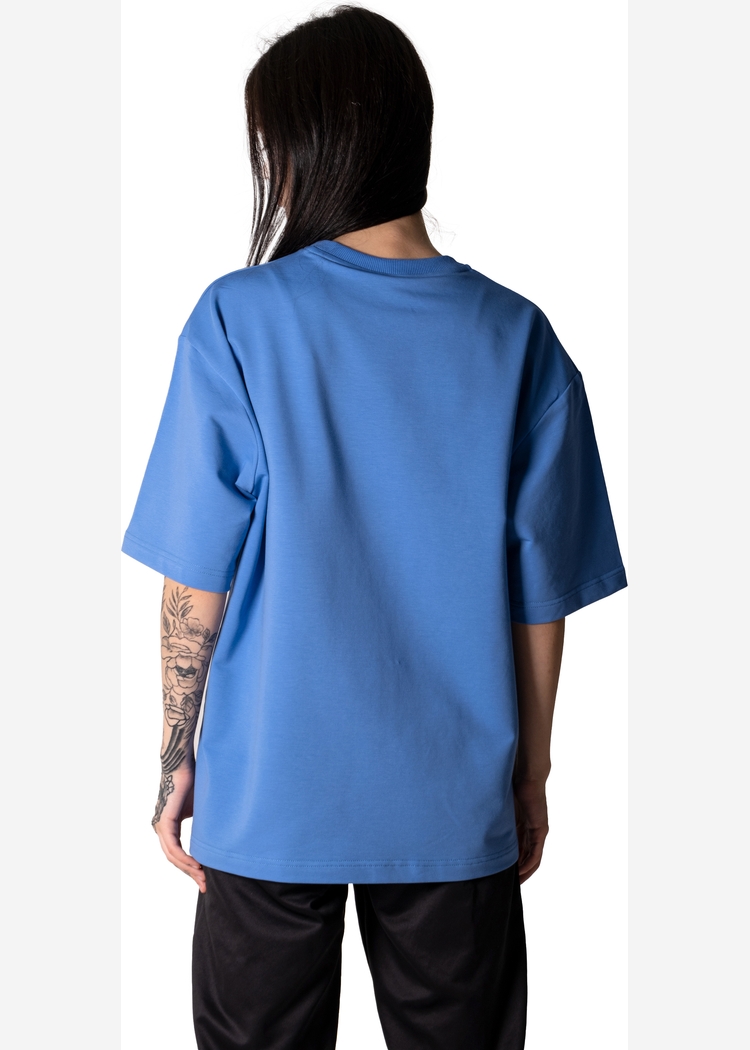 602 Flower French Terry blue OS