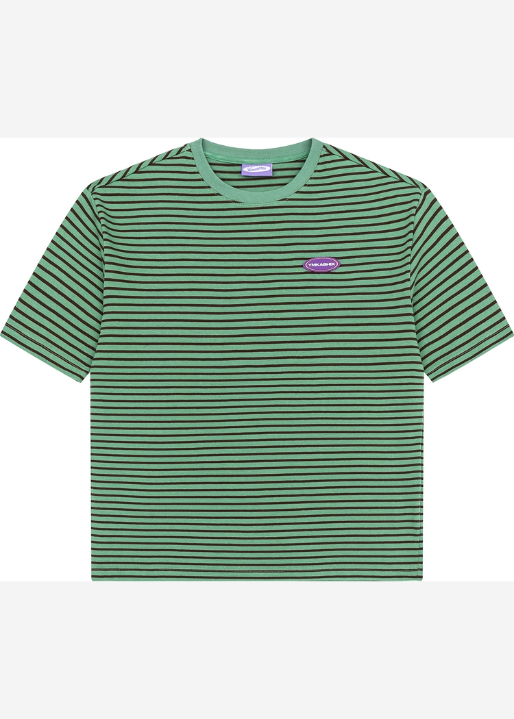 Футболка YMKASHIX Stripe зеленый/коричневый