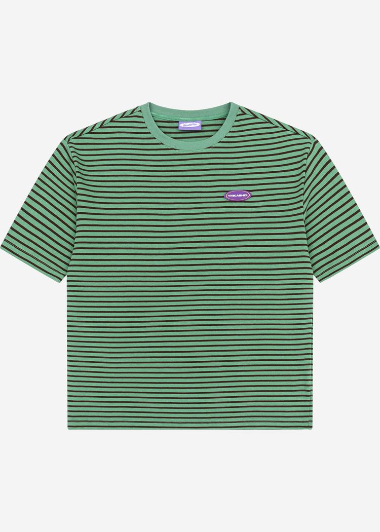 Футболка YMKASHIX Stripe зеленый/коричневый