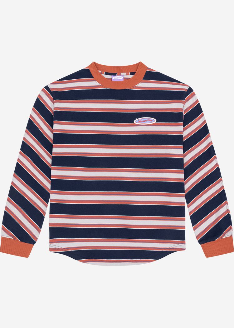 Лонгслив YMKASHIX Stripe тёмно-синий / бордовый