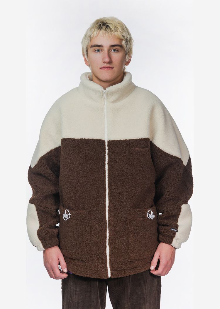 Куртка YMKASHIX Furry Big Logo HTF бело-коричневая мужская