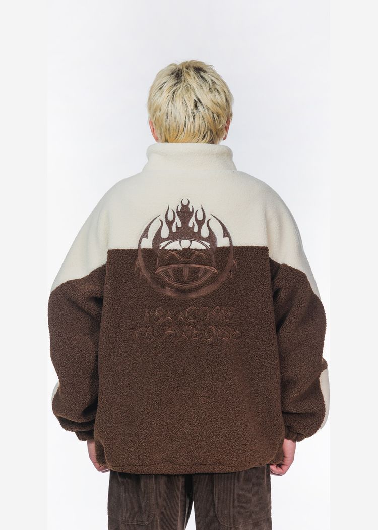Куртка YMKASHIX Furry Big Logo HTF бело-коричневая мужская