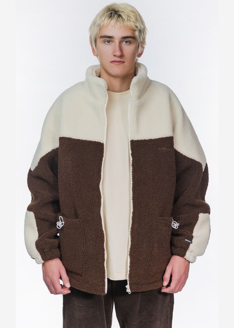 Куртка YMKASHIX Furry Big Logo HTF бело-коричневая мужская
