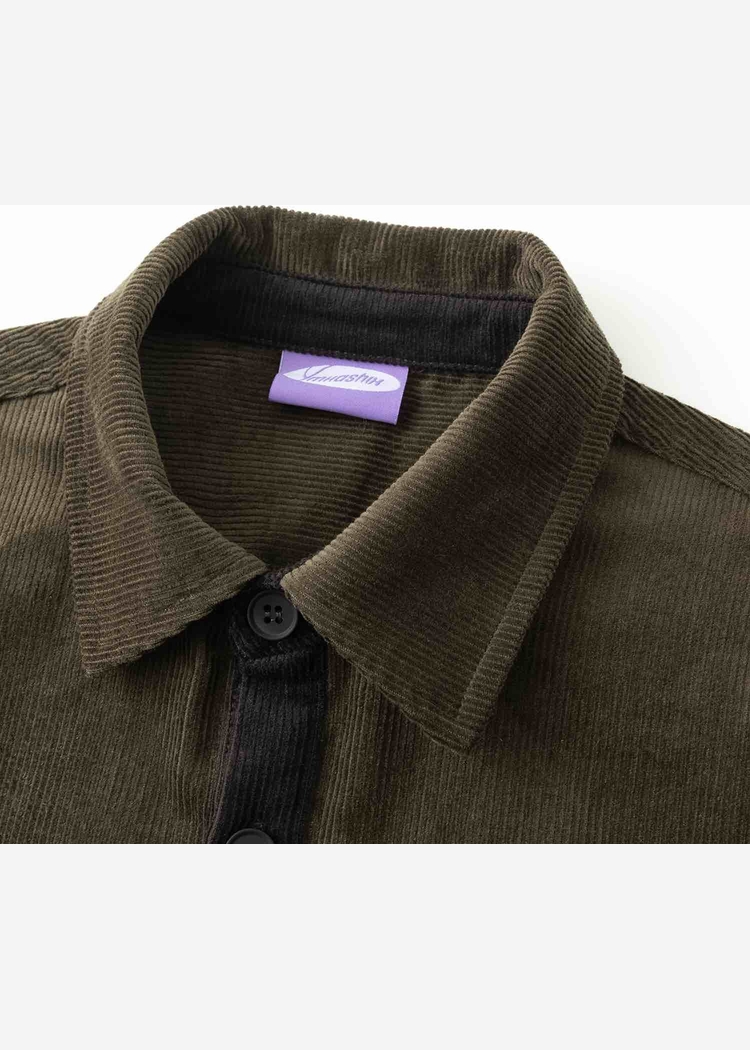 Рубашка YMKASHIX Velvet Button т.олива/графит унисекс