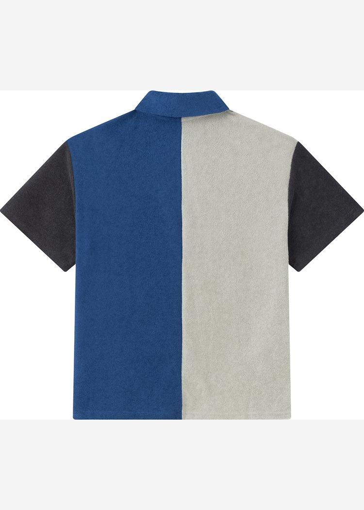 Футболка-поло YMKASHIX color block HTF синий/песочный