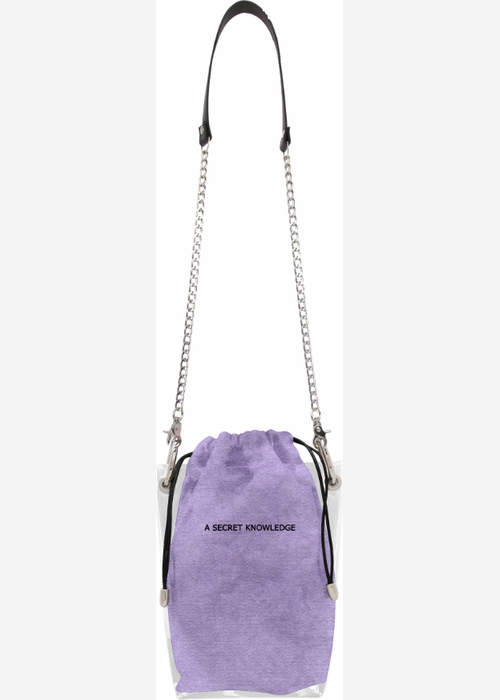 Сумка Mini Glassy Tub washed purple, металлический ремень