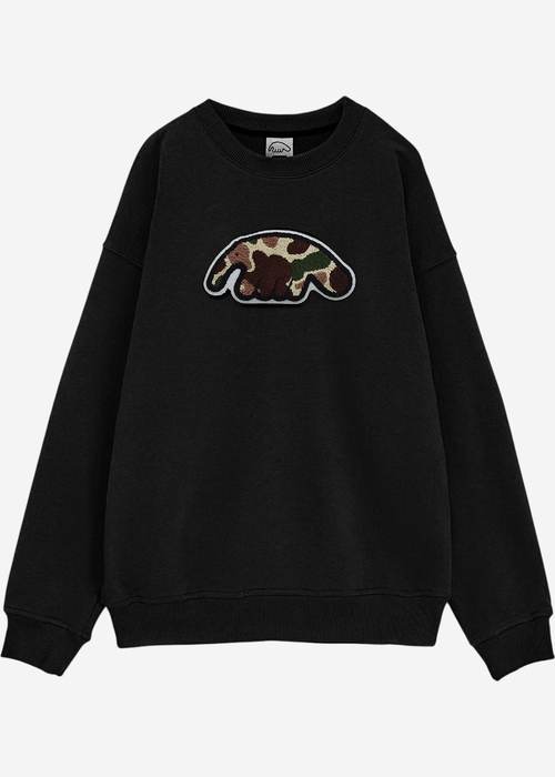 Толстовка ANTEATER Crewneck-Black-Camo-Logo черная