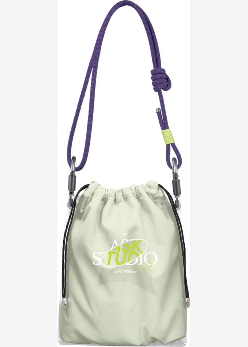 Сумка Medium Glassy TAG Tub Green мята, purple cord