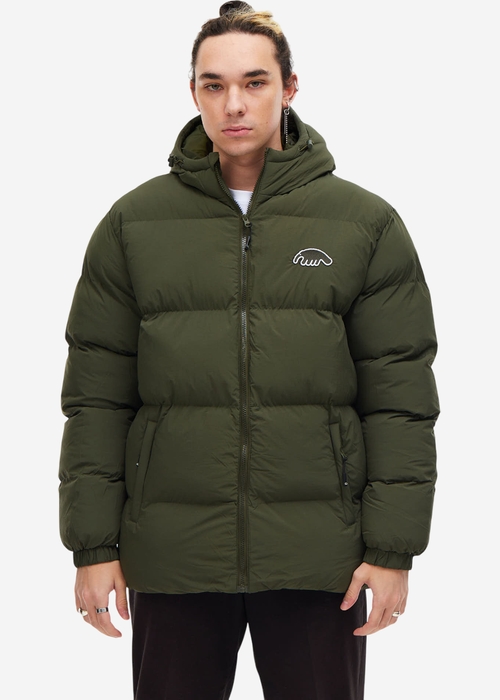 Куртка зеленая ANTEATER Downjacket-HoodedCrispy-Dark-Green 