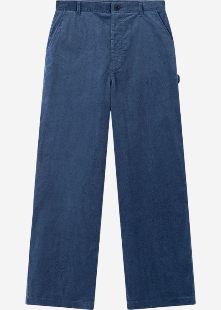 Брюки YMKASHIX velvet 9 пыльно-синие унисекс