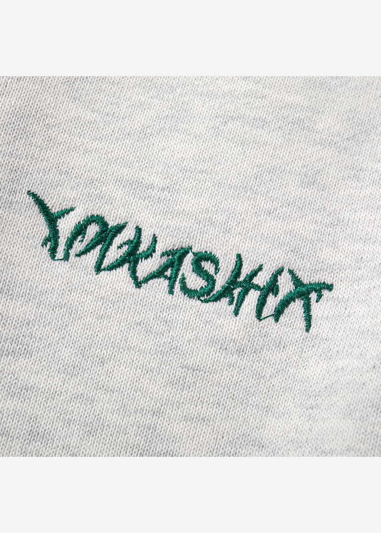 Зип худи YMKASHIX HTF светло-серый/зеленый унисекс