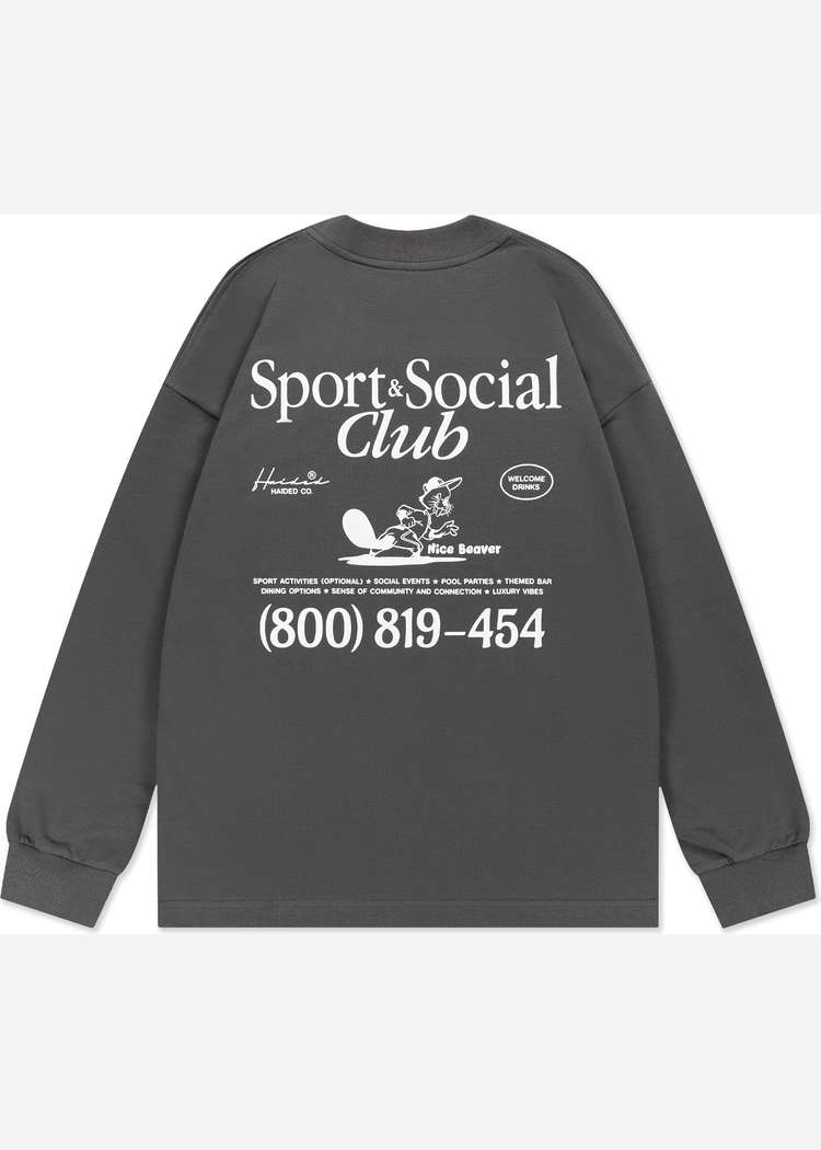 Лонгслив NICE BEAVER RLXD FIRM LS TEE тёмно-серый унисекс