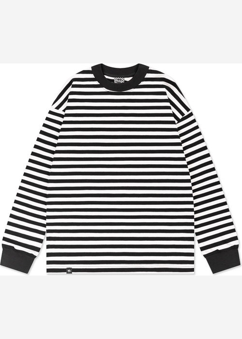 Лонгслив 1010 RLXD FIRM LS TEE бело-чёрный в полоску унисекс