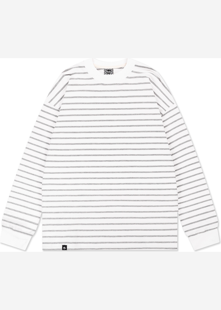 Лонгслив 155 RLXD FIRM LS TEE бело-серый в полоску унисекс