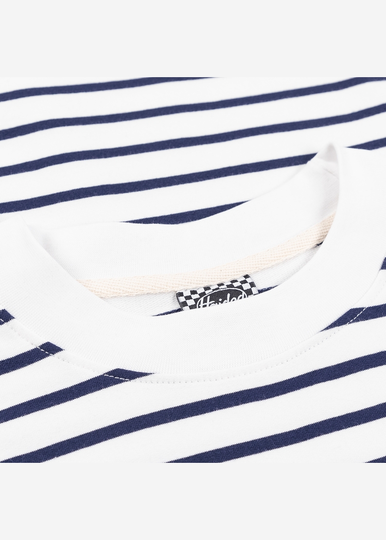 Лонгслив 155 RLXD FIRM LS TEE бело-синий в полоску унисекс