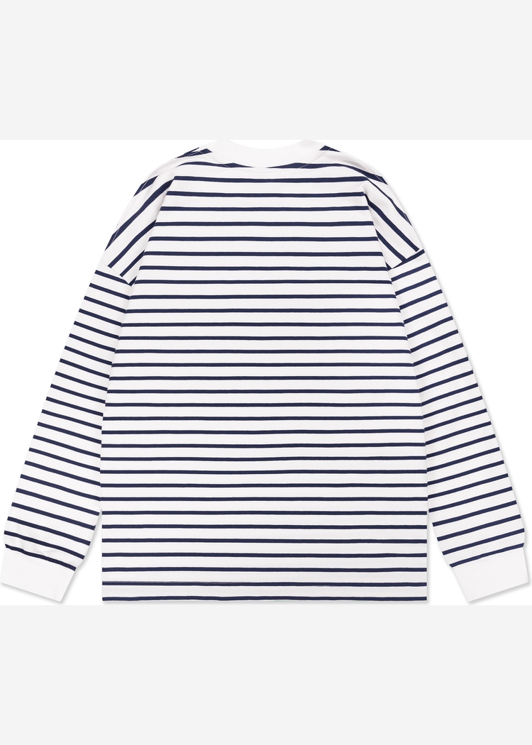 Лонгслив 155 RLXD FIRM LS TEE бело-синий в полоску унисекс